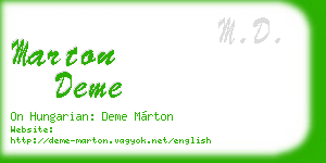 marton deme business card